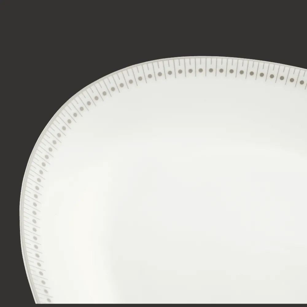 Plats|Assiettes*Christofle Plat ovale 38 cm en porcelaine finition Platine