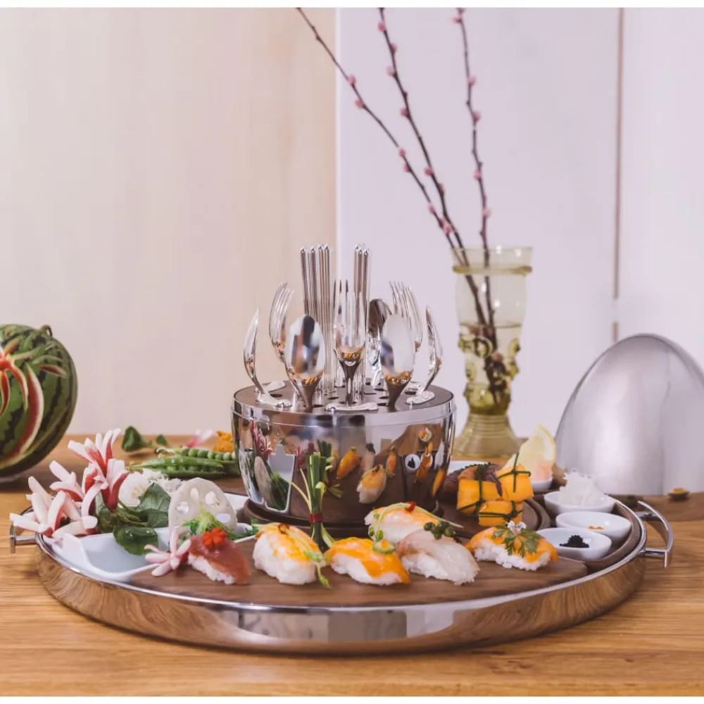 Plateaux De Service|Plateaux De Service*Christofle Plateau Mood Asia en acier