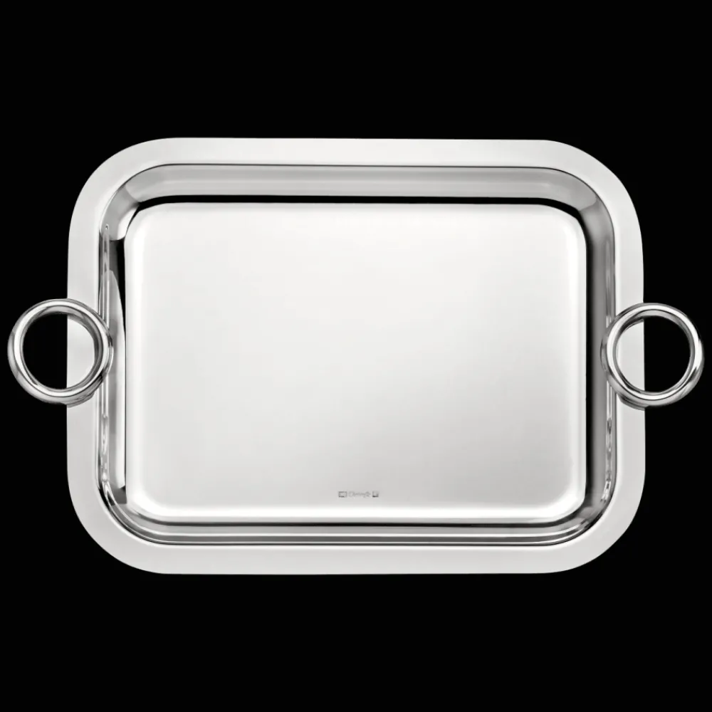 Cadeaux Personnalisables|Plateaux Et Vide-Poches*Christofle Plateau rectangulaire à anses en métal argenté - 26 x 20 cm