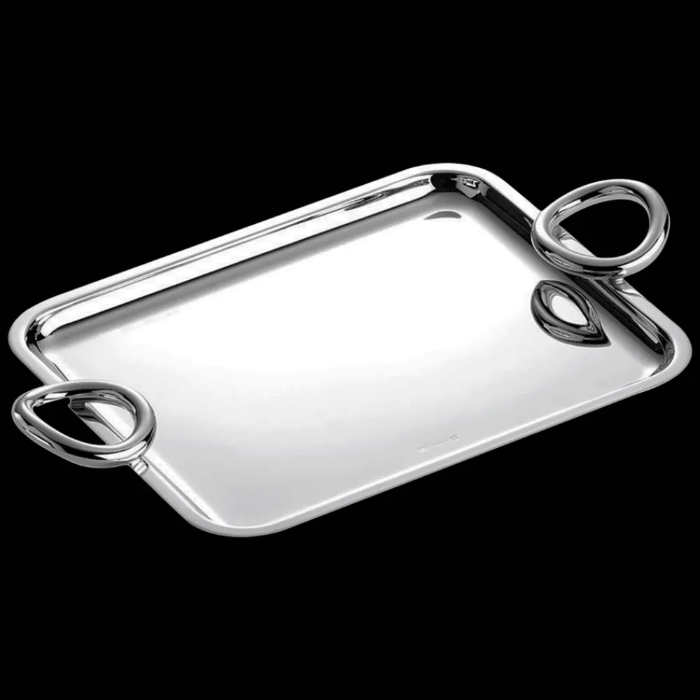 Cadeaux Personnalisables|Plateaux Et Vide-Poches*Christofle Plateau rectangulaire à anses en métal argenté - 20 x 16 cm