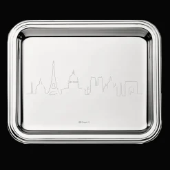 Plateaux De Service*Christofle Plateau rectangulaire en métal argenté PARIS - 20 x 16 cm