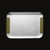 Plateaux Et Vide-Poches|Plateaux De Service*Christofle Plateau rectangulaire en acier vert impérial - 32x23cm