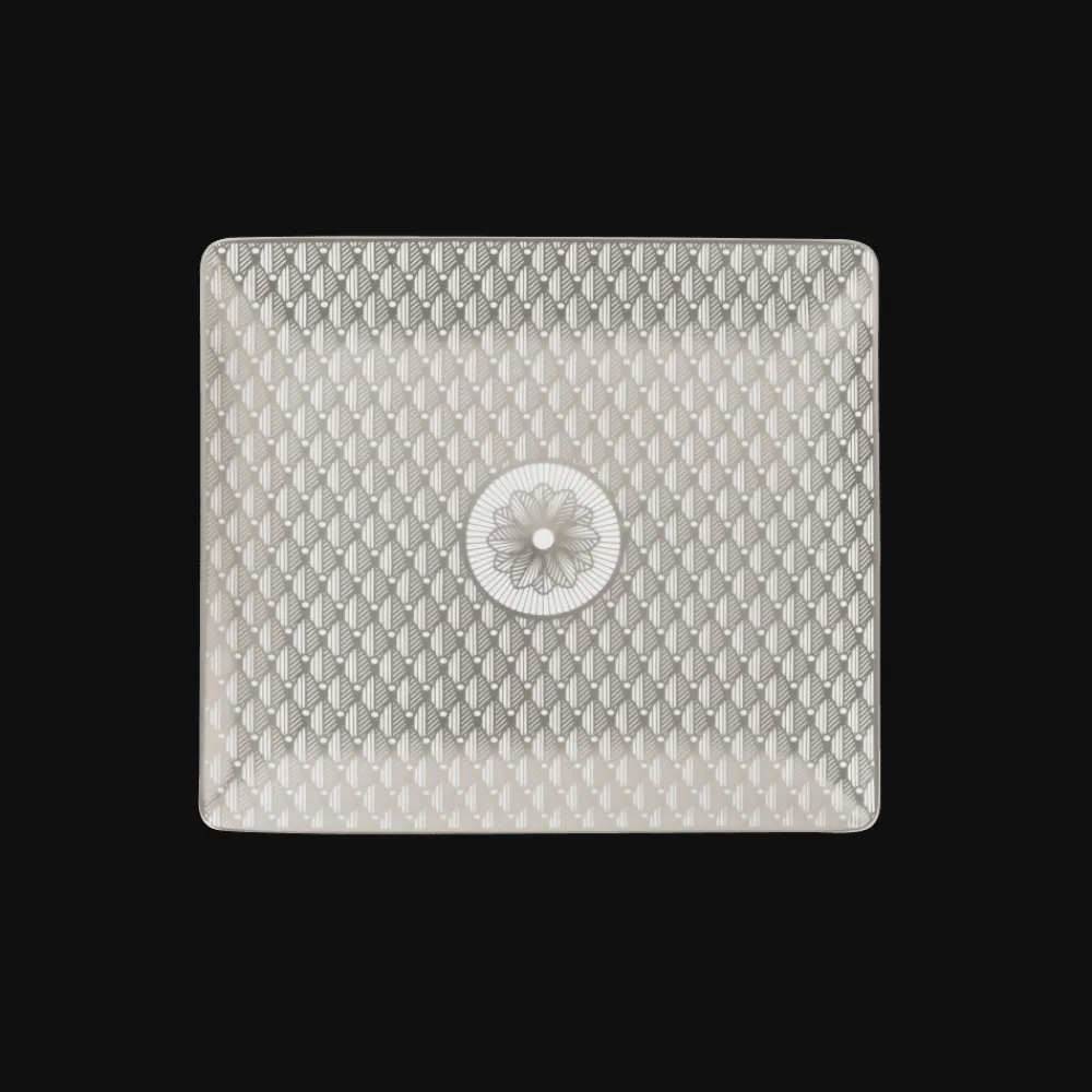 Les Petites Attentions|Plateaux Et Vide-Poches*Christofle Plateau rectangulaire 17x15 cm en porcelaine finition Platine