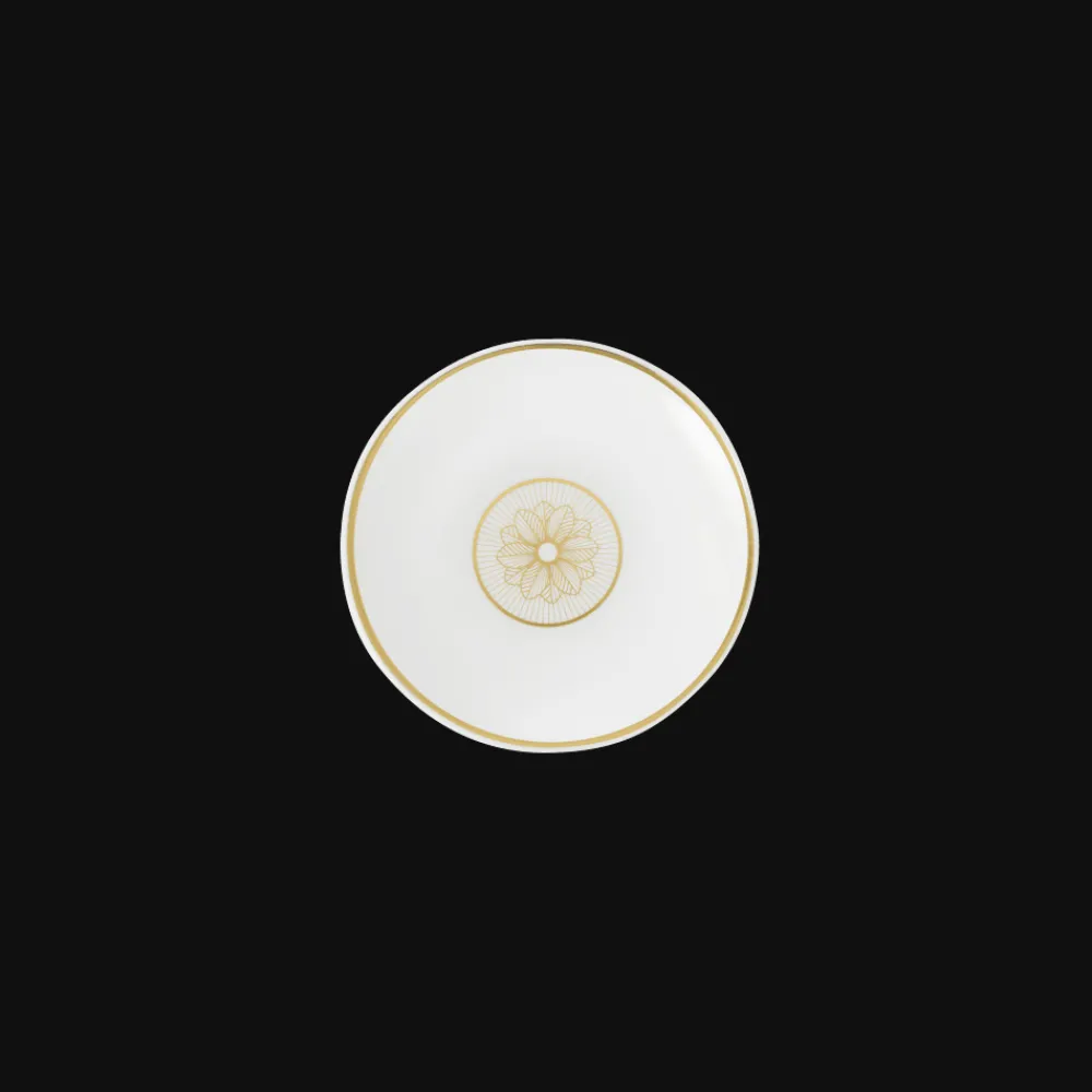Accessoires De Table|Services Asiatiques*Christofle Set de 2 coupelles à sauce en porcelaine finition Or