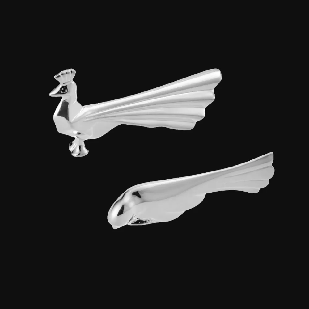 Accessoires De Table|Couteaux Et Portes-Couteaux*Christofle Set de 2 Porte-couteaux Paon/Colombe en Métal Argenté
