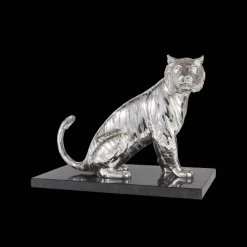 Haute Orfèvrerie*Christofle Tigre Assis petit modèle en Argent massif - Haute Orfèvrerie