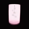 Vases*Christofle Vase moyen en verre soufflé bouche rose et ornements en métal argenté amovible